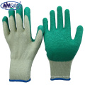 NMSAFETY 10 Gauge gestrickte natürliche Baumwolle dünne Latex Handfläche beschichtete billige Arbeitshandschuhe